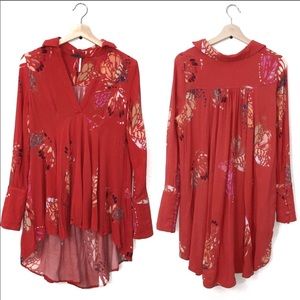 Free People Floral Tunic Top